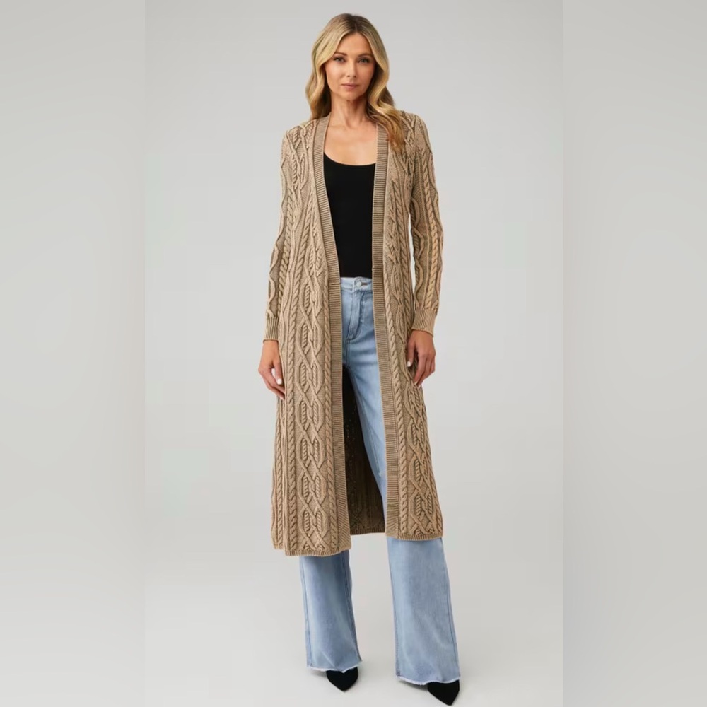 Seroya NYC ADALINE CABLE KNIT CARDIGAN size XXS / XS